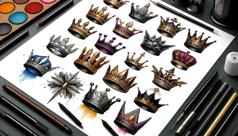 crowns-and-diamonds tattoo design ideas pristine wealth represents determination