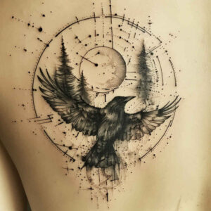 crow-wings-realistic-for-stomach – tattoo design ideas free ai generated – Gallery: crows-and-ravens-inkby-ai