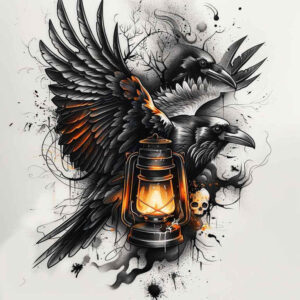 raven-and-fire-ultra-sharp-for-biceps – tattoo design ideas free ai generated – Gallery: crows-and-ravens-inkby-ai