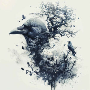crow-feather-skin-texture-for-neck – tattoo design ideas free ai generated – Gallery: crows-and-ravens-inkby-ai