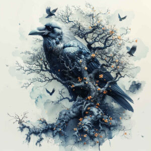 crow-messenger-lifelike-for-arm – tattoo design ideas free ai generated – Gallery: crows-and-ravens-inkby-ai