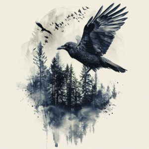crow-tattoo-subtle-saturation-for-toe – tattoo design ideas free ai generated – Gallery: crows-and-ravens-inkby-ai
