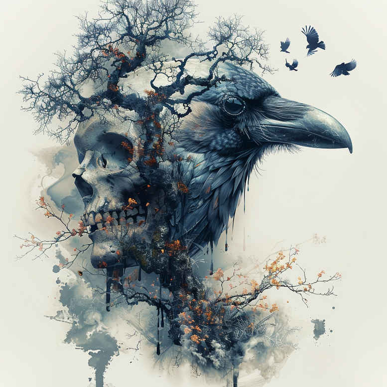 raven-tattoo-real-life-shading-for-shoulder-blade – tattoo design ideas free ai generated – Gallery: crows-and-ravens-inkby-ai