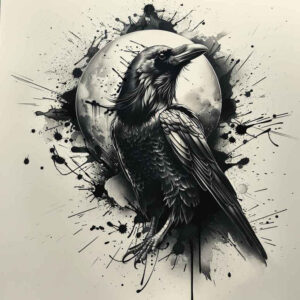 raven-silhouette-dynamic-shadows-for-shoulder-blade – tattoo design ideas free ai generated – Gallery: crows-and-ravens-inkby-ai