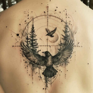 crow-design-organic-structure-for-hand – tattoo design ideas free ai generated – Gallery: crows-and-ravens-inkby-ai