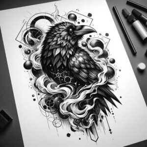 raven-silhouette-smooth-gradients-for-spine – tattoo design ideas free ai generated – Gallery: crows-and-ravens-inkby-ai