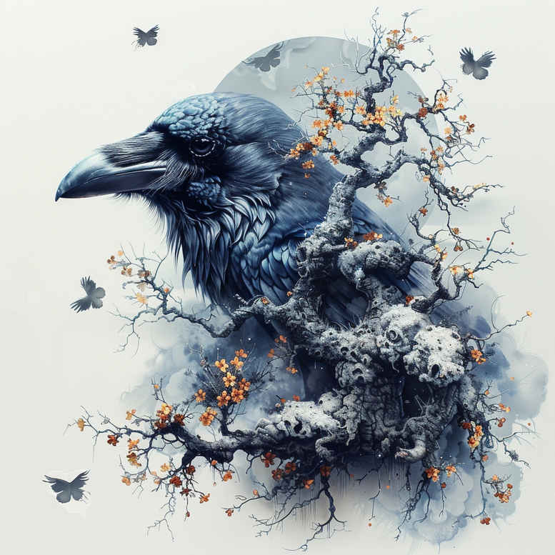 raven-skull-emotional-depth-for-wrist – tattoo design ideas free ai generated – Gallery: crows-and-ravens-inkby-ai