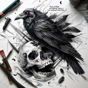 crows-high-definition-for-thigh – tattoo design ideas free ai generated – Gallery: crows-and-ravens-inkby-ai