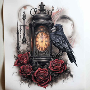 crow-guardian-real-life-shading-for-lower-back – tattoo design ideas free ai generated – Gallery: crows-and-ravens-inkby-ai