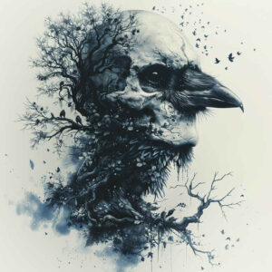 raven-silhouette-precise-anatomy-for-abdomen – tattoo design ideas free ai generated – Gallery: crows-and-ravens-inkby-ai