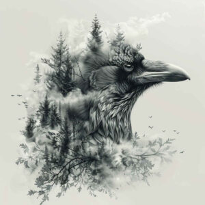 crow-wings-mirrored-effect-for-lower-thigh – tattoo design ideas free ai generated – Gallery: crows-and-ravens-inkby-ai