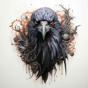 raven-tattoo-reflection-for-full-back – tattoo design ideas free ai generated – Gallery: crows-and-ravens-inkby-ai