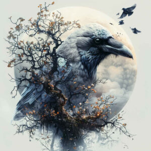 raven-watcher-illusion-of-depth-for-sternum – tattoo design ideas free ai generated – Gallery: crows-and-ravens-inkby-ai