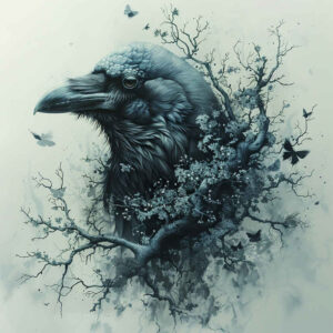 raven-magic-realism-tattoo-for-ribs – tattoo design ideas free ai generated – Gallery: crows-and-ravens-inkby-ai