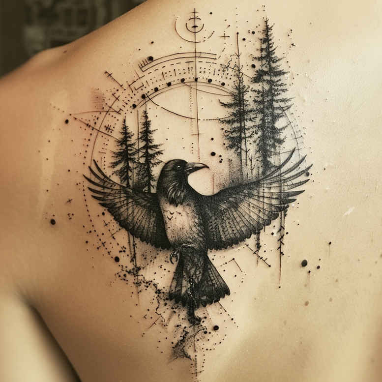 crow-spirit-realistic-structure-for-ribs – tattoo design ideas free ai generated – Gallery: crows-and-ravens-inkby-ai