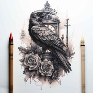 crow-silhouette-clean-background-for-knee – tattoo design ideas free ai generated – Gallery: crows-and-ravens-inkby-ai