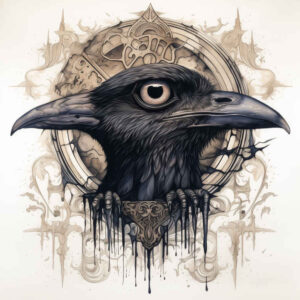 crows-and-ravens tattoo design ideas dynamic composition abstract symbol of perseverance