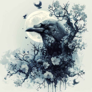 crows-and-ravens tattoo design ideas vibrant palette dark bird embodying endurance
