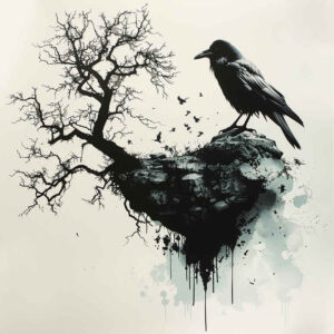 crows-and-ravens tattoo design ideas clean fill dark for knee