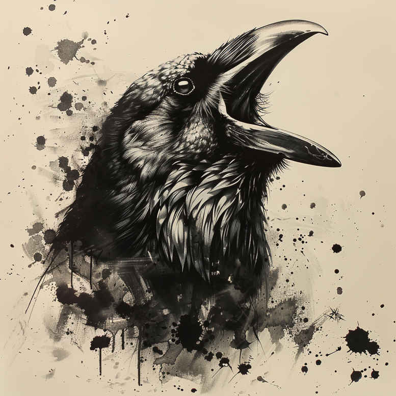 crows-and-ravens tattoo design ideas realistic movement dark for outer arm