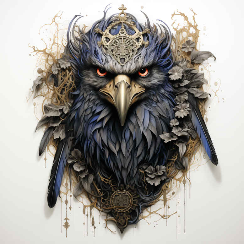 crows-and-ravens tattoo design ideas Surrealism ethereal dark shading represents endurance