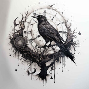 crows-and-ravens tattoo design ideas classic composition detailed contour stands for strength