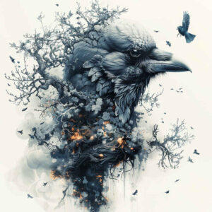 crows-and-ravens tattoo design ideas Surrealism unreal detailed wings for ribs