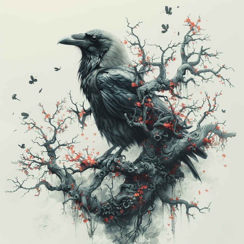 crows-and-ravens tattoo design ideas textured free spirit for ankle