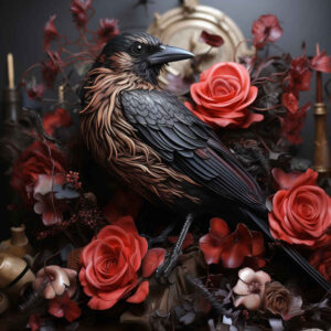 crows-and-ravens tattoo design ideas bright color guardian courage and power