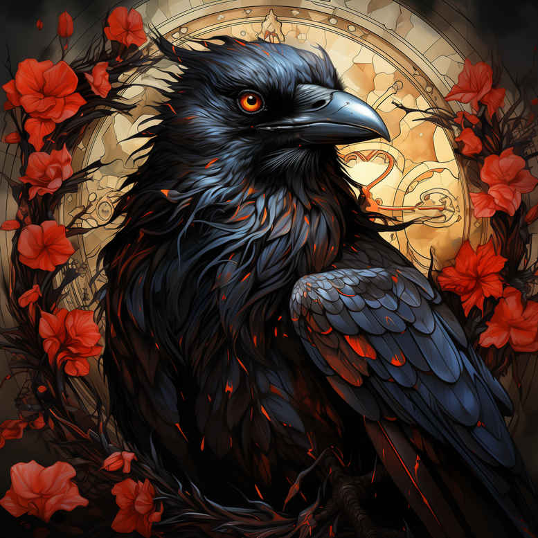 crows-and-ravens tattoo design ideas vector-style guardian shows courage