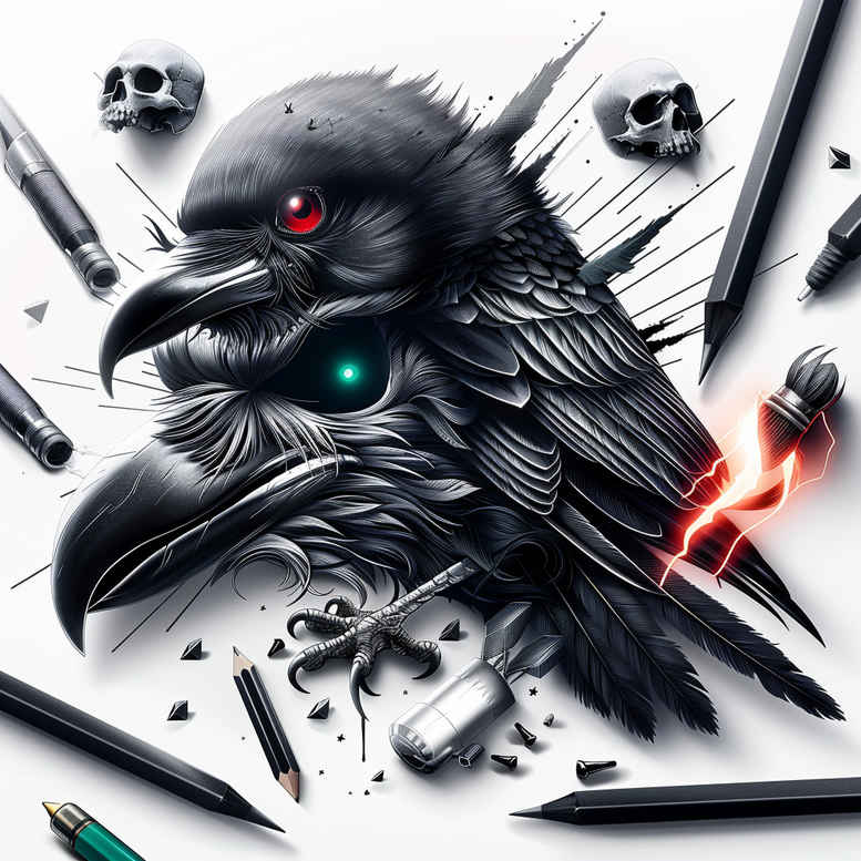 crows-and-ravens tattoo design ideas Realism skin realism intelligent determination and power