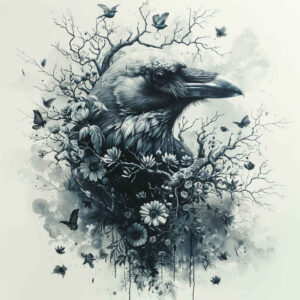 crows-and-ravens tattoo design ideas bold highlights intricate feathers for foot