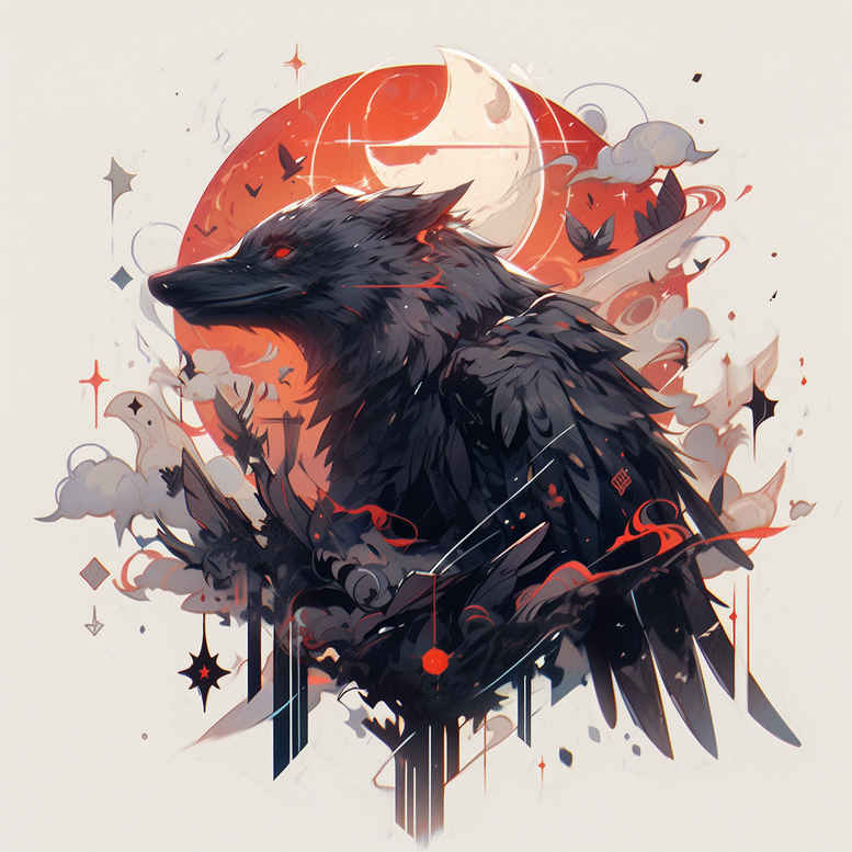 crows-and-ravens tattoo design ideas contrasting colors nature motif stands for determination