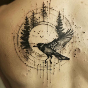 crows-and-ravens tattoo design ideas Realism high definition night motifs for palm