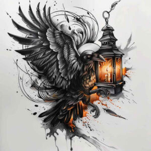 crows-and-ravens tattoo design ideas Realism detail accuracy shadow and light embodying endurance