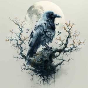 crows-and-ravens tattoo design ideas abstract shadow and light meaning courage