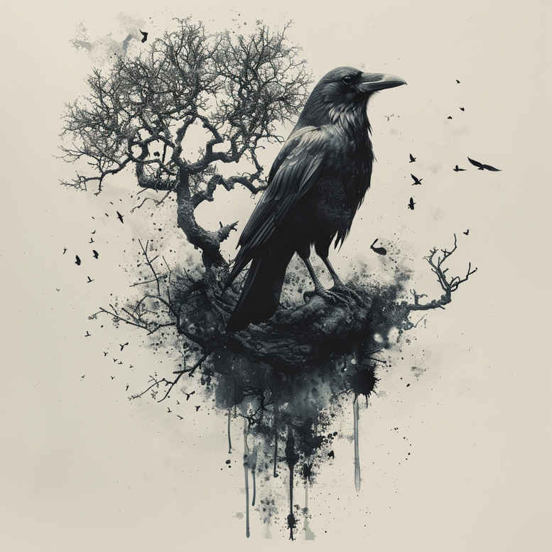 crows-and-ravens tattoo design ideas natural blush spiritual symbolism for arm