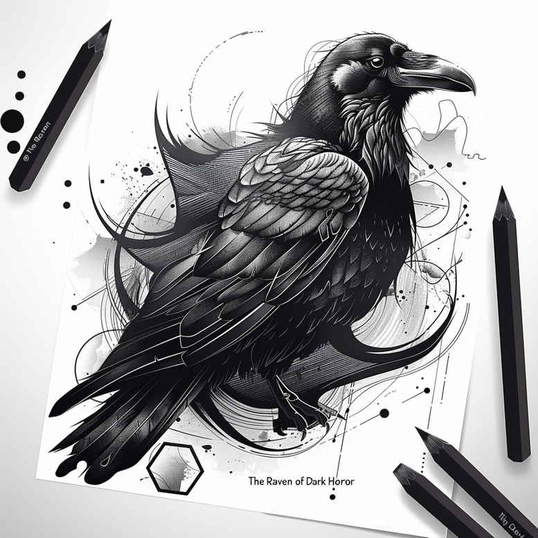 crows-and-ravens tattoo design ideas Surrealism abstract wing span for triceps