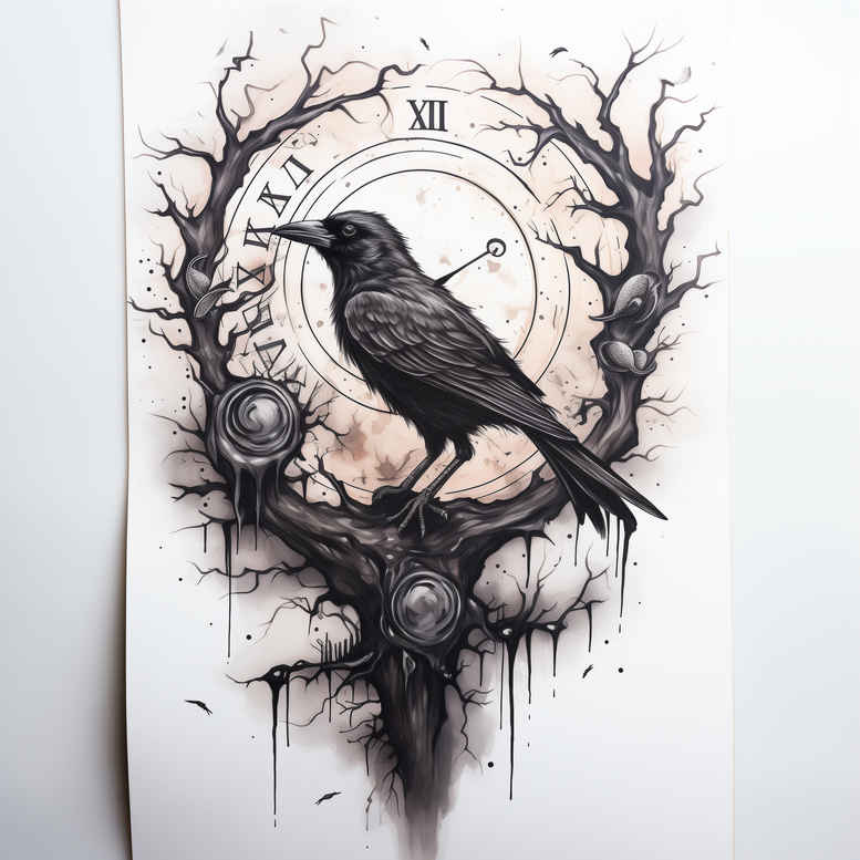 crows-and-ravens tattoo design ideas dreamlike wise for toe