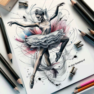 artistic-dance – tattoo design ideas free ai generated – surrealism-imperfect-symmetry – for-upper-chest – Gallery: dance-inkby-ai