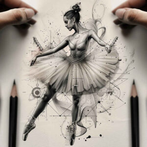 ballet-dance – tattoo design ideas free ai generated – realism-depth-shading – for-side-torso – Gallery: dance-inkby-ai