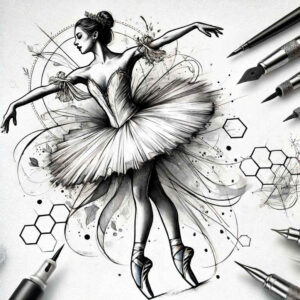 classical-dance – tattoo design ideas free ai generated – realism-rich-blacks – for-foot – Gallery: dance-inkby-ai