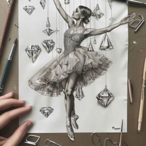 dance-beats – tattoo design ideas free ai generated – neotraditional-crisp-lines – for-temple – Gallery: dance-inkby-ai
