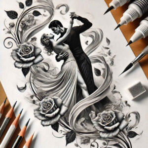 dance-beats – tattoo design ideas free ai generated – surrealism-disorienting – for-abdomen – Gallery: dance-inkby-ai