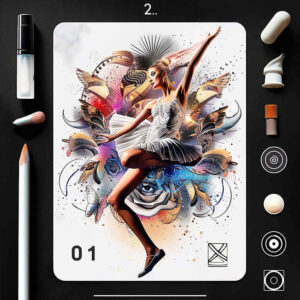 dance-culture – tattoo design ideas free ai generated – neotraditional-layered-fill – for-upper-arm – Gallery: dance-inkby-ai