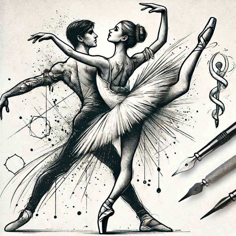 dance-culture – tattoo design ideas free ai generated – neotraditional-vibrant-palette – for-side-torso – Gallery: dance-inkby-ai
