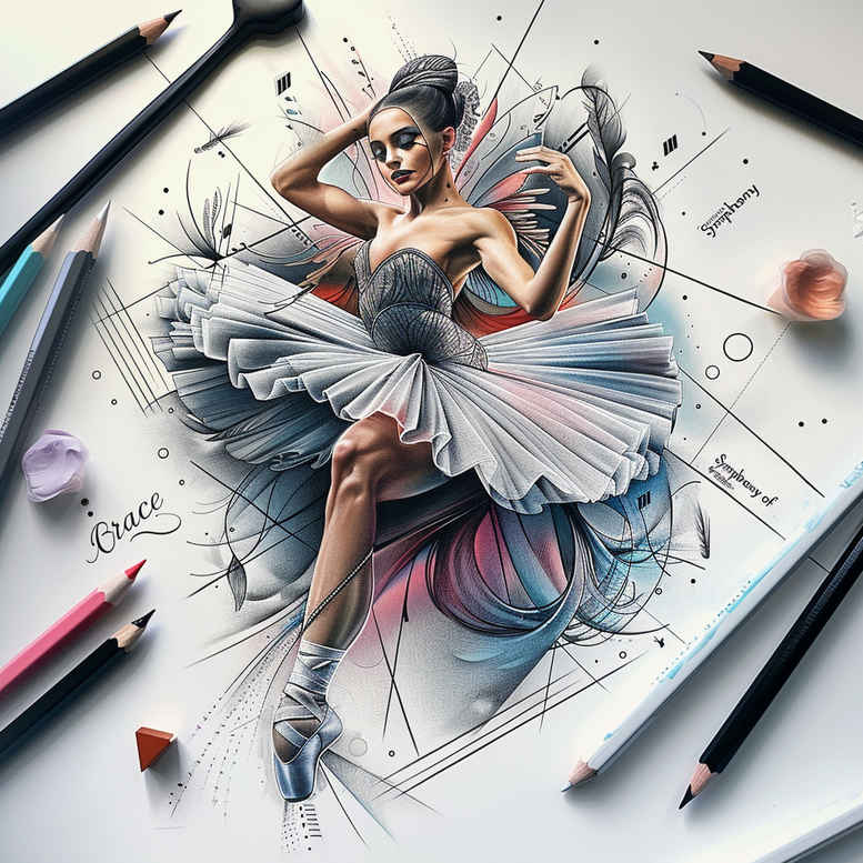 dance-energy – tattoo design ideas free ai generated – realism-reflection-effect – for-nape – Gallery: dance-inkby-ai