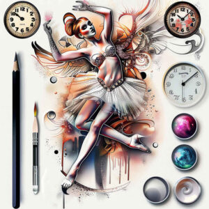 dance-expression – tattoo design ideas free ai generated – neotraditional-enhanced-shading – for-collarbone – Gallery: dance-inkby-ai