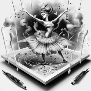 dance-expression – tattoo design ideas free ai generated – realism-light-play – for-calf – Gallery: dance-inkby-ai
