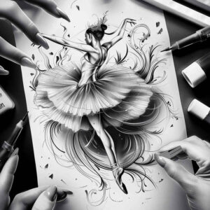 dance-figures – tattoo design ideas free ai generated – surrealism-esoteric-symbolism – for-palm – Gallery: dance-inkby-ai